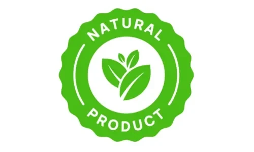 Natural product seal as shown by the brand